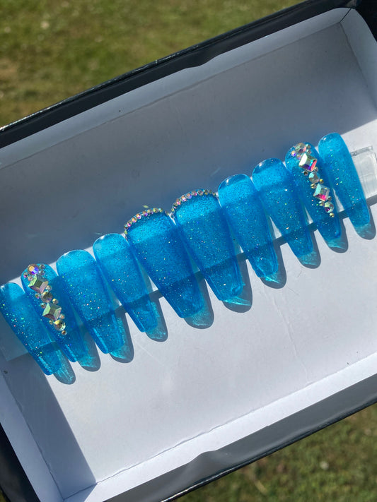 Blue glitter jelly