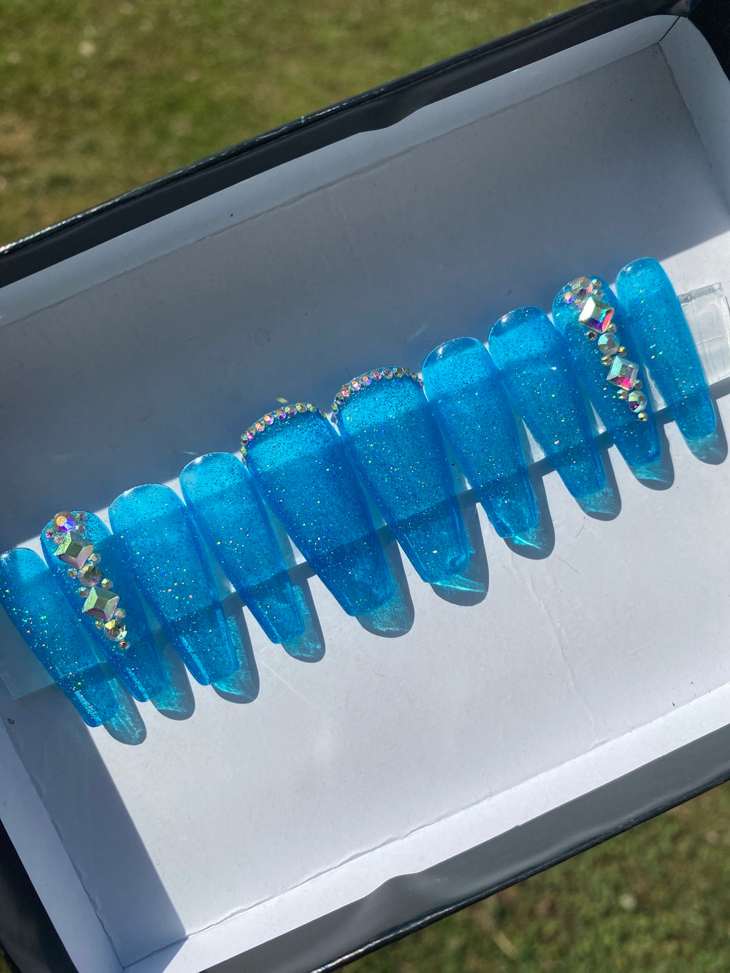 Blue glitter jelly